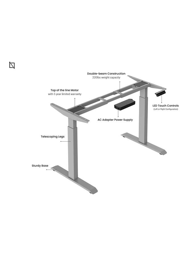 NAVODESK Bluetooth Height Adjustable Stand Desk Grey - Image 5