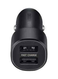 Fast Charging Dual Car Charger 15W, 2 Port Black