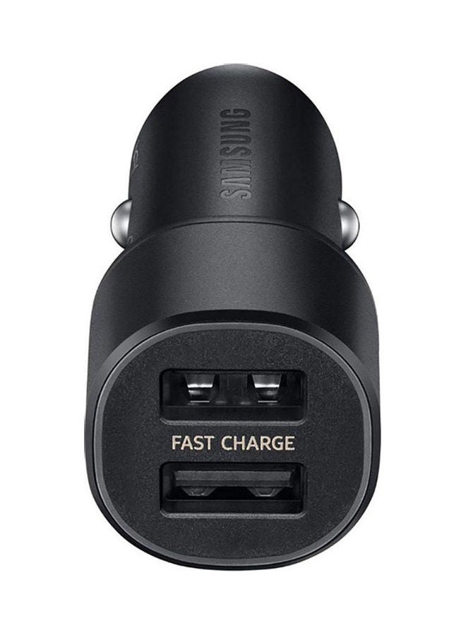 Samsung - Fast Charging Dual Car Charger 15W, 2 Port Black - Image 1