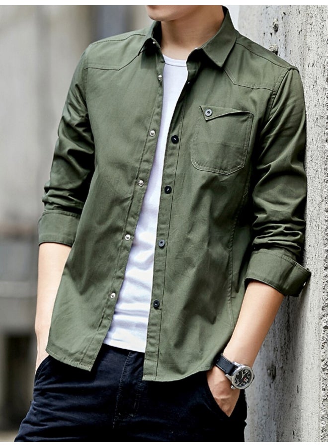 Pocket Design Shirt Green