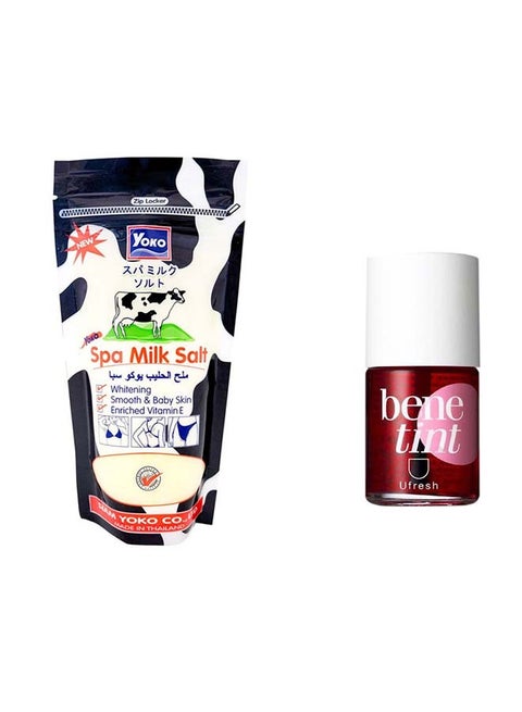 Spa Milk Salt  And uFresh Bene Tint Lip Glossy Pink