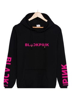 Blackpink Printed Hoodie Black/Rose Red