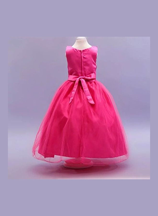 ماركة غير محددة - تنورة توتو مزينة بحزام بزهرة وردة حمراء - Image 1