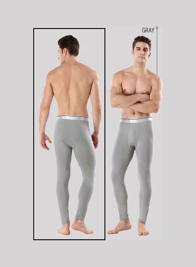Solid Cotton Pyjama Trousers Light Grey - Image 2