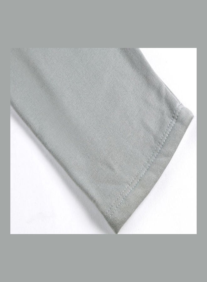 Solid Cotton Pyjama Trousers Light Grey - Image 3