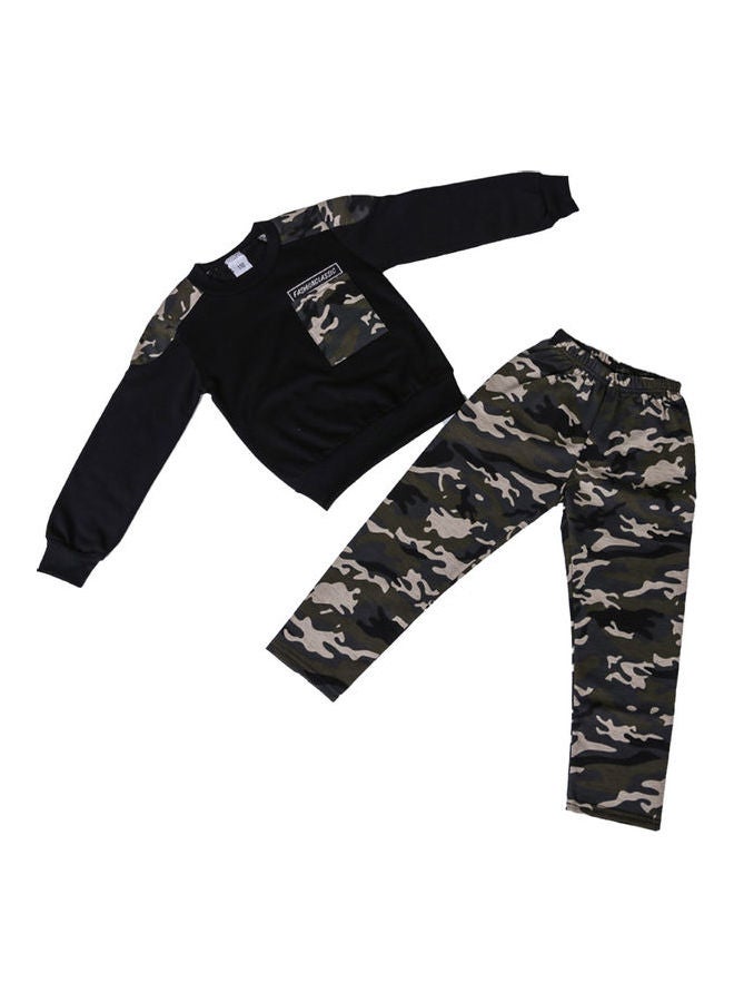 Long Sleeves T-Shirt With Pants Black - Image 1