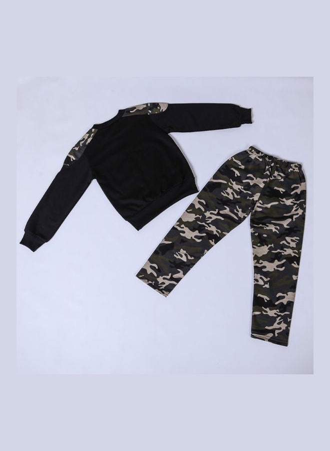 Long Sleeves T-Shirt With Pants Black - Image 2