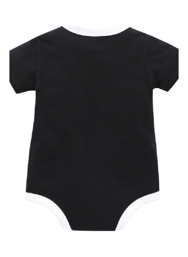 Generic - Gentleman Style Short Sleeve Romper Black - Image 1