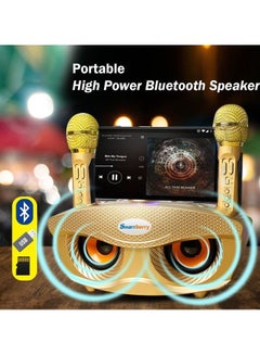 Smart Berry Portable Bluetooth Speaker With Dual Microphone Gold  - Image 4