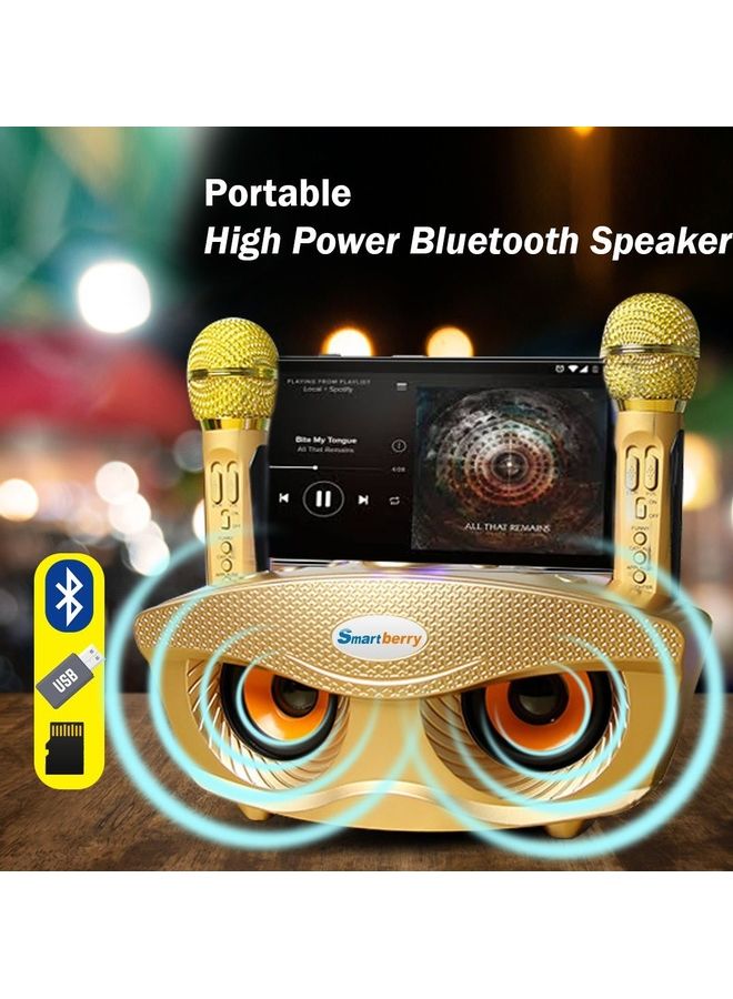 Smart Berry Portable Bluetooth Speaker With Dual Microphone Gold  - Image 4