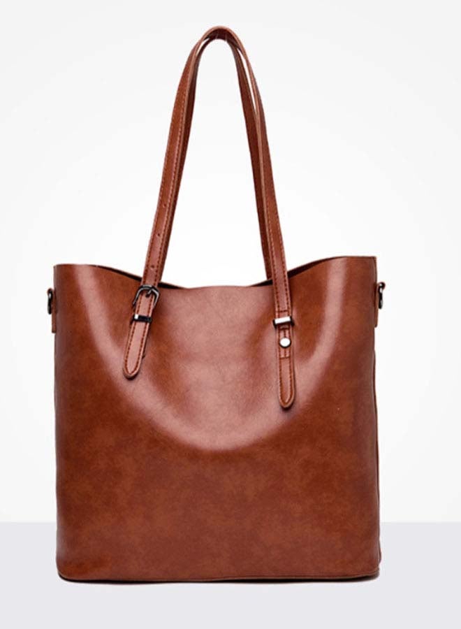 Anaqa - 3-Piece Elegant Design Handbag For Women Set Brown - Image 1