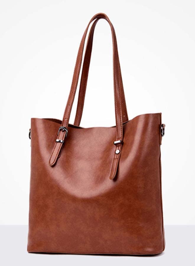 Anaqa - 3-Piece Elegant Design Handbag For Women Set Brown - Image 1