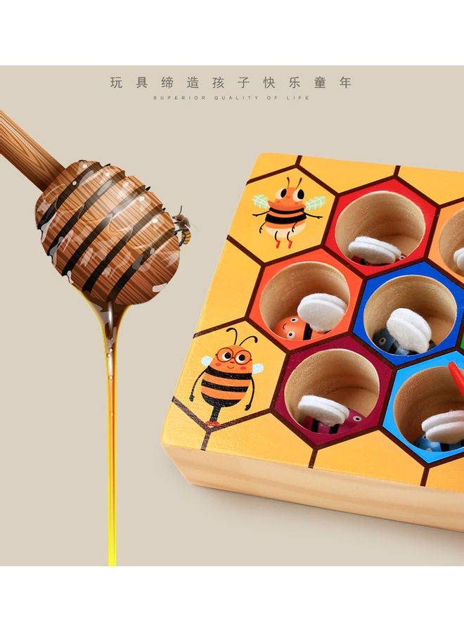 Wooden  Early Educational Kids Cognitive Toy Beehive Game Multicolour - Image 3