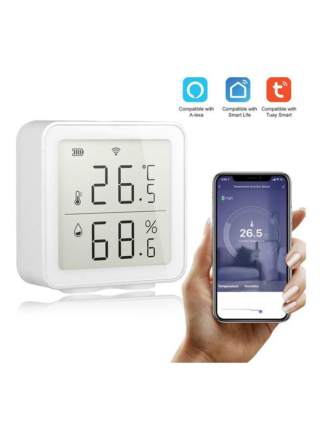 Tuya WiFi Intelligent Home Wireless Temperature Sensor White