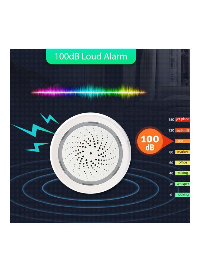 Wi-Fi Siren Sound Alarm Temperature Humidity Sensor White - Image 2