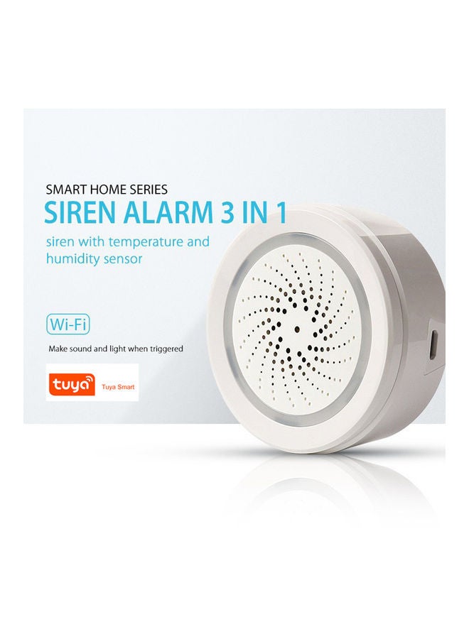 Wi-Fi Siren Sound Alarm Temperature Humidity Sensor White - Image 4