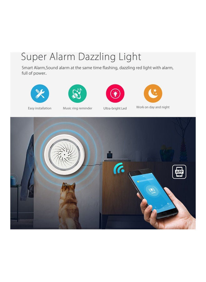 Wi-Fi Siren Sound Alarm Temperature Humidity Sensor White - Image 5