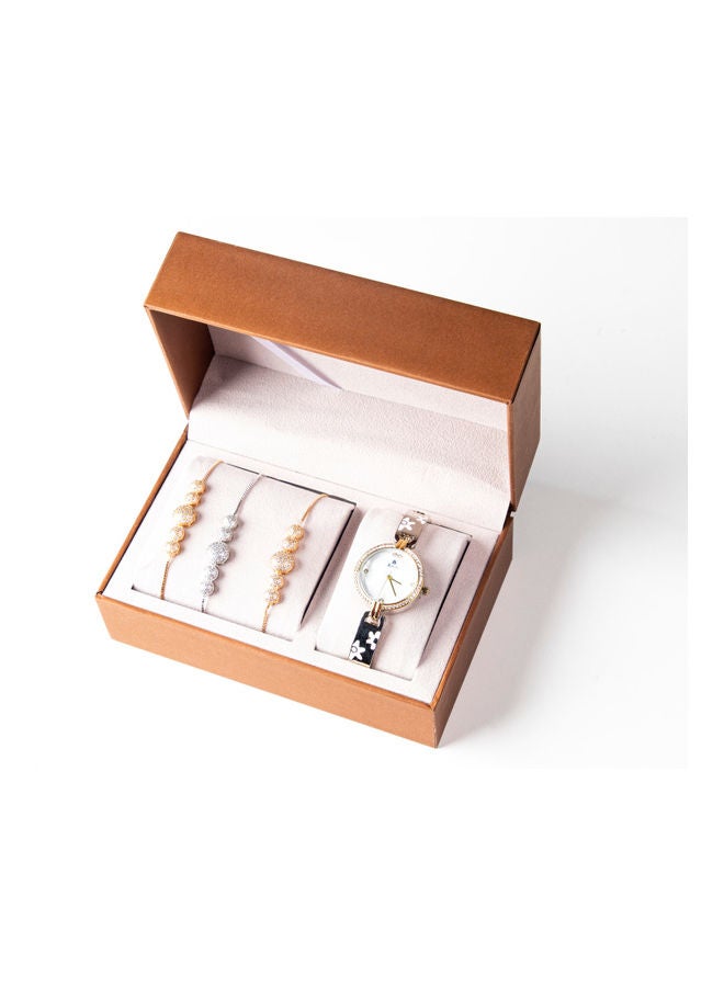 Women's Water Resistant Analog Watch With Bracelet Set - Image 1