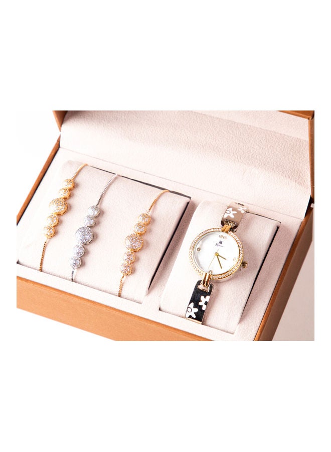 Women's Water Resistant Analog Watch With Bracelet Set - Image 2