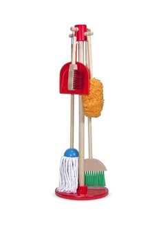 Melissa & Doug 6-Piece House Cleaning Dust Sweep Mop Sturdy Wooden Handle With Storage Stand 12.7x27.94x71.12cm  - Image 1