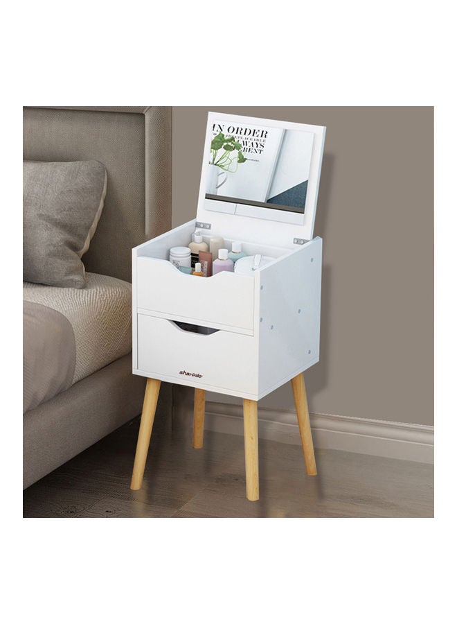 شاربدو طاولة تخزين مستحضرات الزينة متعددة الوظائف أبيض/بني 31 x 29 x 58.5سم - Image 2