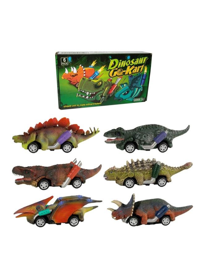 Beauenty 6-Piece Dinosaur Pull Back Car Toy Set 13.5x3.5x4.5cm  - Image 4