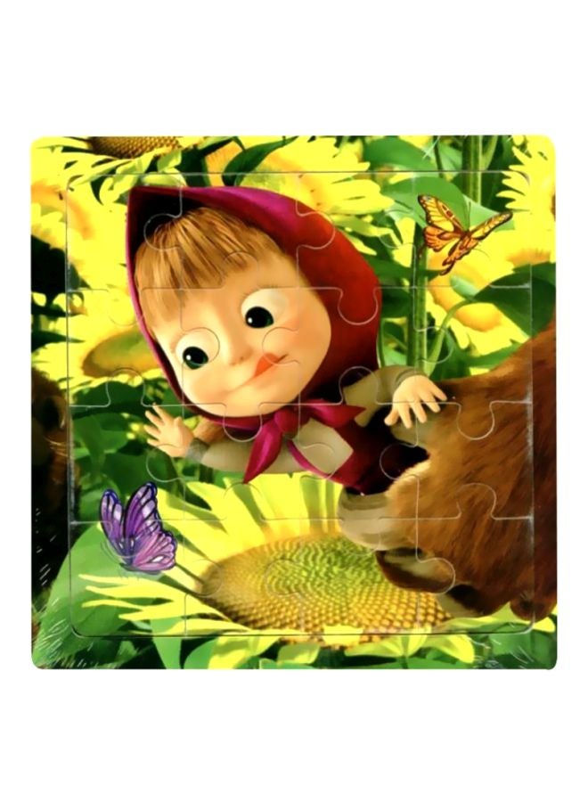 Beauenty 16-Piece Wooden Jigsaw Puzzle Card 16x16cm - Image 1