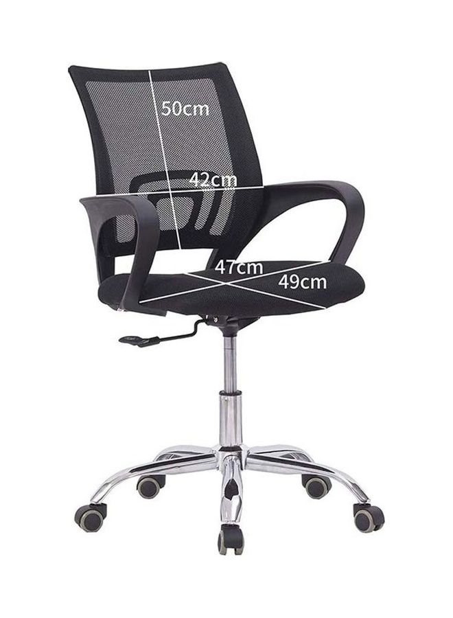 Steel Swivel Lift Chair Black 49x49x70cm - Image 2