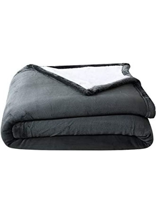 Cc Micromink Sherpa Reversible Throw Blanket cotton Grey 7inch 