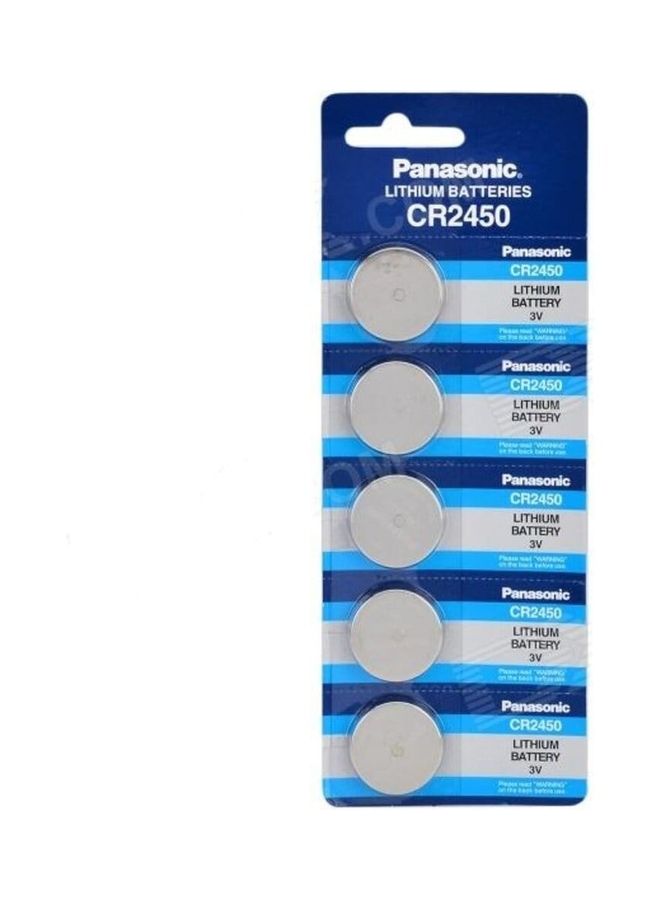 Panasonic 24.0 mAh Pack Of 5 Lithium Batteries Silver - Image 1
