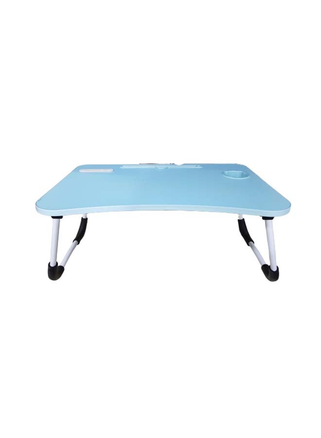 Toshionics Multi-Purpose Foldable Laptop Table With 4 USB Ports Tablet Slot and Cup Holder Blue  - Image 1