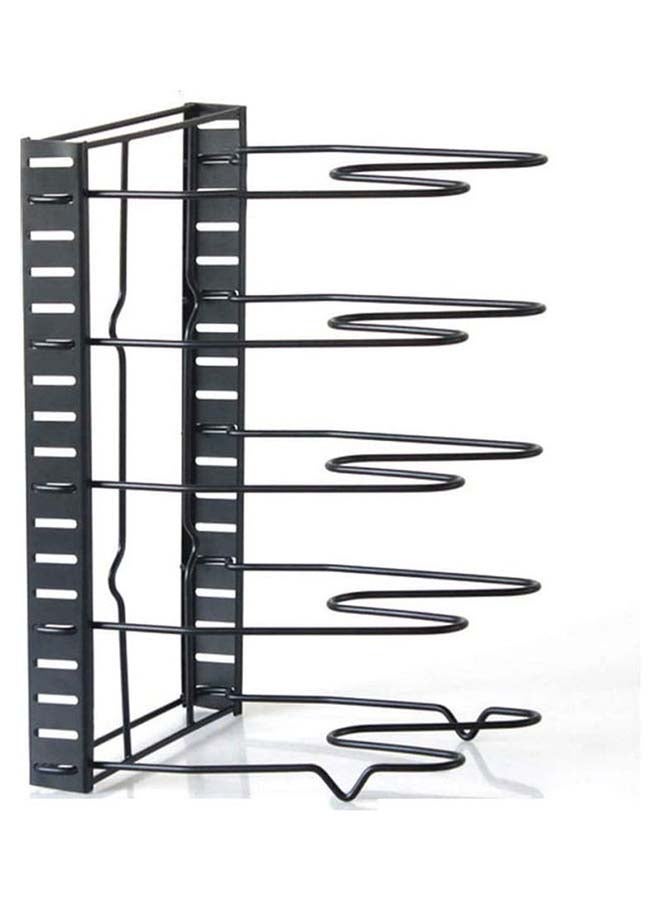 Pot Organizer Rack 5-Tier Adjustable Cookware Bakeware Holder Pot Frying Pan Lid Storage Rack Organizer Stand Holder for Kitchen Cabinet Countertop and Pantry Black 38.5 x 21 x 4.3cm - Image 4