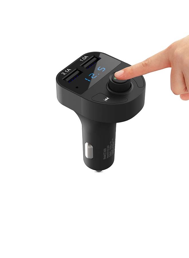 Earldom Bluetooth FM Transmitter Fast Car Charger Black - Image 3