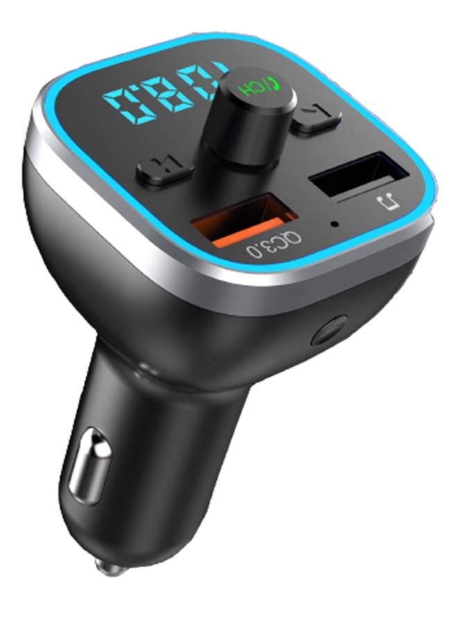 أيرلدوم شاحن سيارة سريع مع جهاز إرسال FM يعمل بتقنية البلوتوث أسود - Image 2