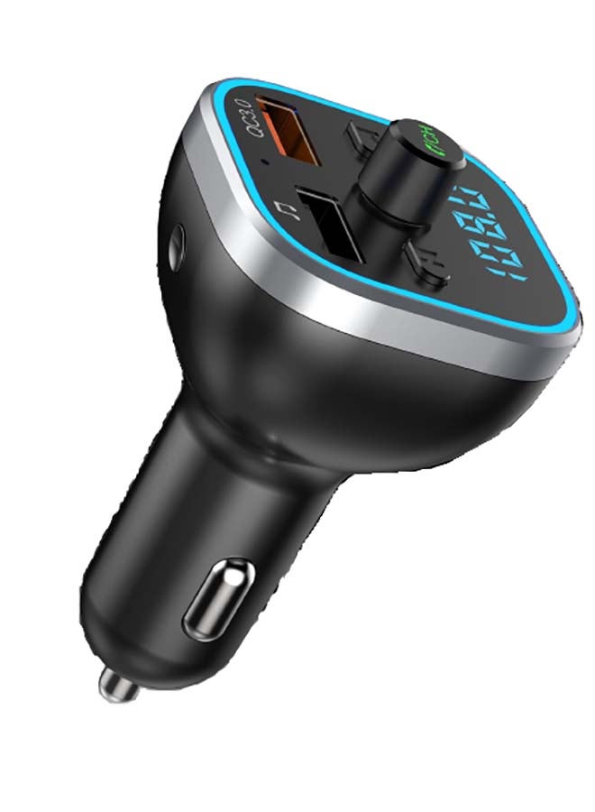 أيرلدوم شاحن سيارة سريع مع جهاز إرسال FM يعمل بتقنية البلوتوث أسود - Image 4