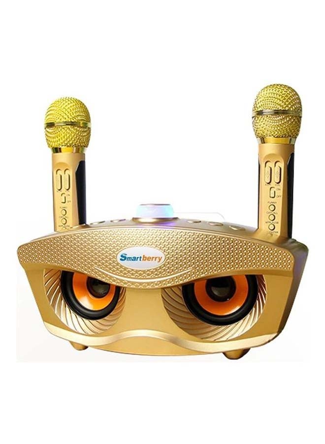Smart Berry Portable Bluetooth Speaker With Dual Microphone Gold  - Image 1