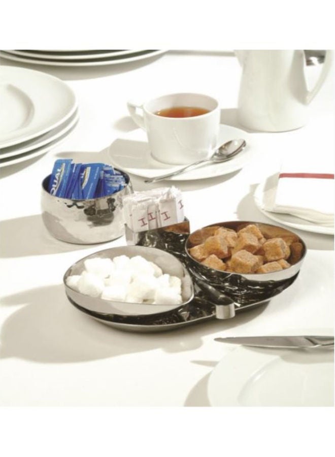 وينك طقم أطباق تقديم مشكلة بالطرق مكون من 5 قطع فضي - Image 2