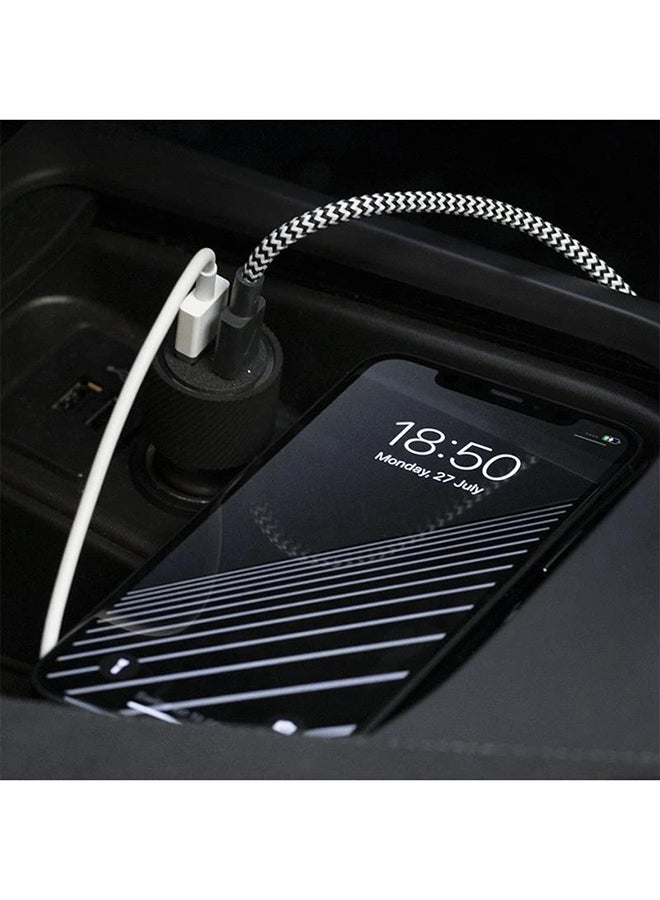 Native Union Fast-Charging 30W Dual-Port USB-A & USB-C Car Charger Grey - Image 3