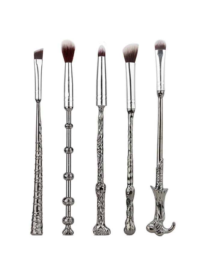 Menow 5-Pieces Harry Potter Magic Wand Eyeshadow Makeup Brush Set Silver - Image 2