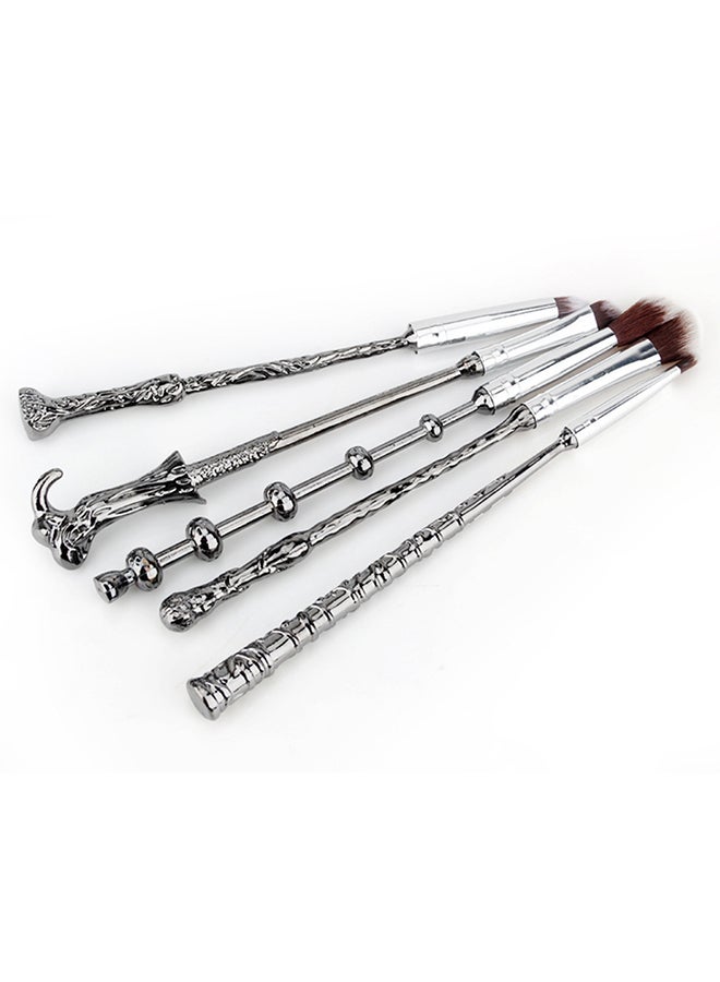 Menow 5-Pieces Harry Potter Magic Wand Eyeshadow Makeup Brush Set Silver - Image 3