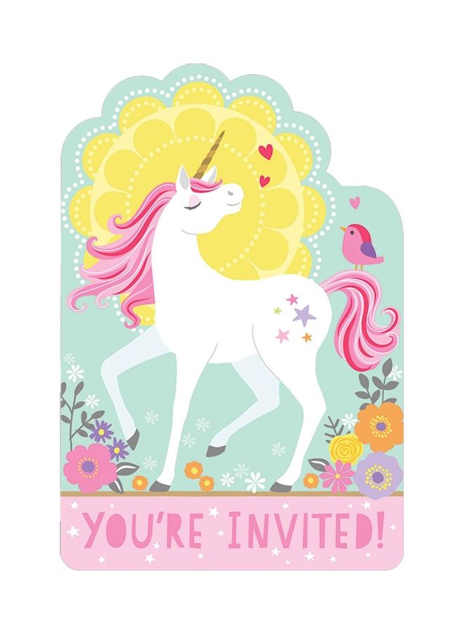 Amscan Magical Unicorn Postcard Invitation Card
