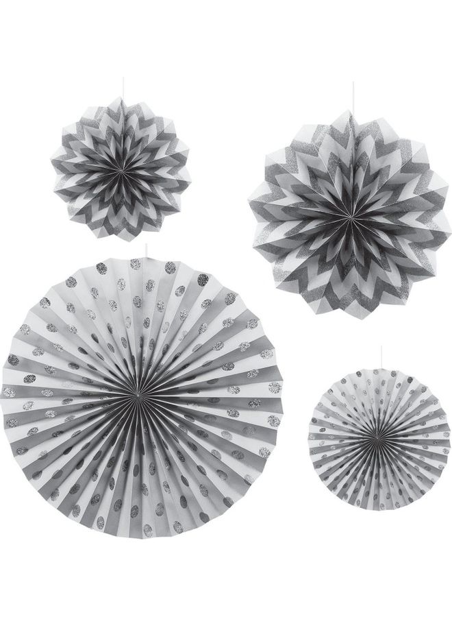 Amscan 4-Piece Hanging Party Fan Decoration