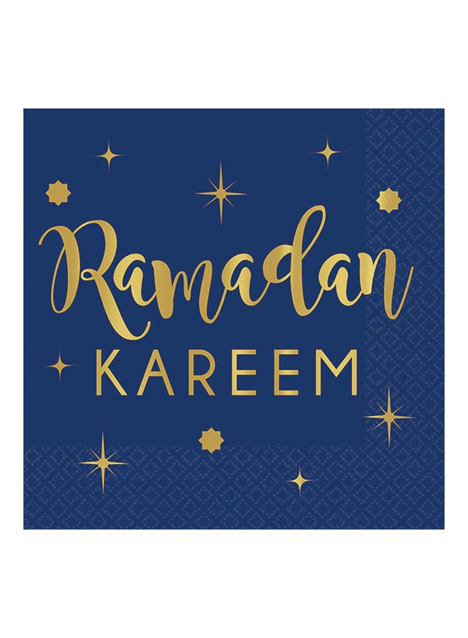 Amscan 16-Piece Ramadan Kareem Stamped Beverage Napkin 