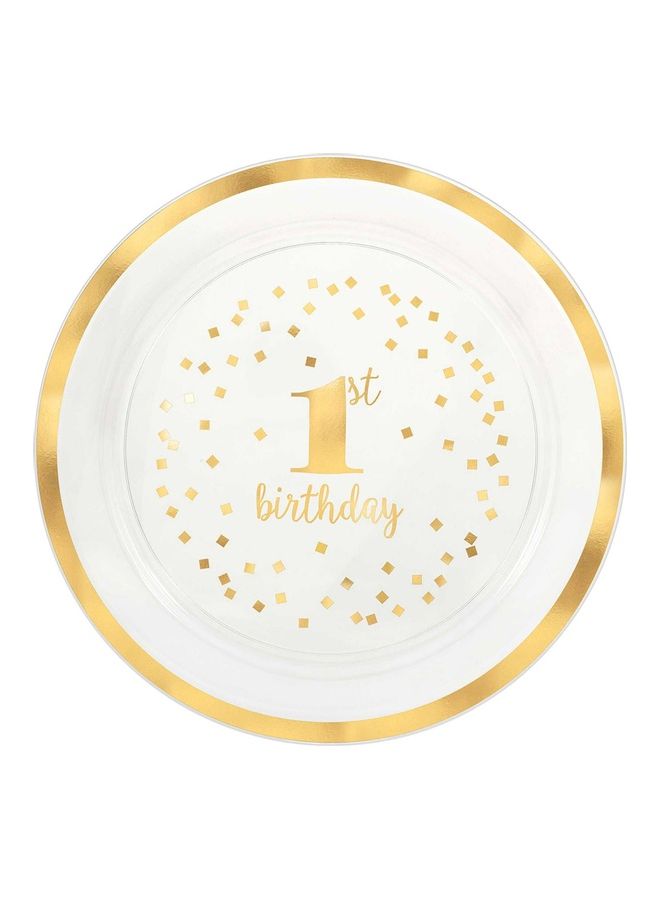 Amscan 1st Birthday Gold Plastic Round Tray