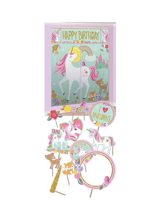 Amscan Magical Unicorn Scene Setter with Photo Props