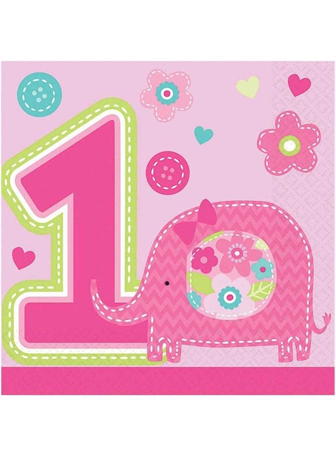 Amscan 16-Piece Set One Wild Girl Beverage Tissue 