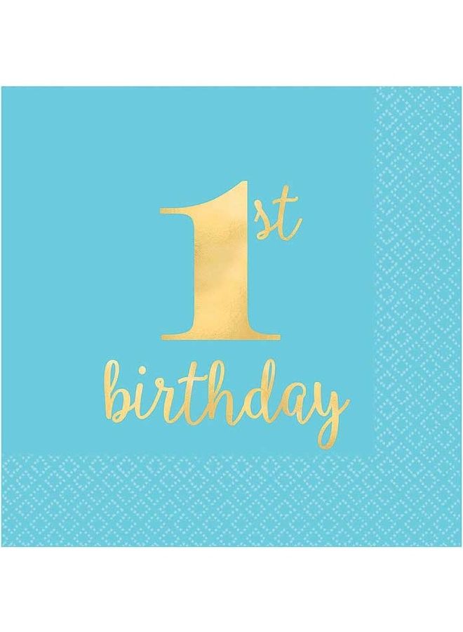 Amscan 16-Piece 1st Birthday Beverage Napkin