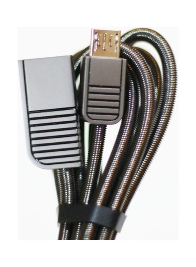 دابيلو كيه ديزاين كابل للشحن والبيانات بقابس مايكرو USB رمادي/أسود - Image 3