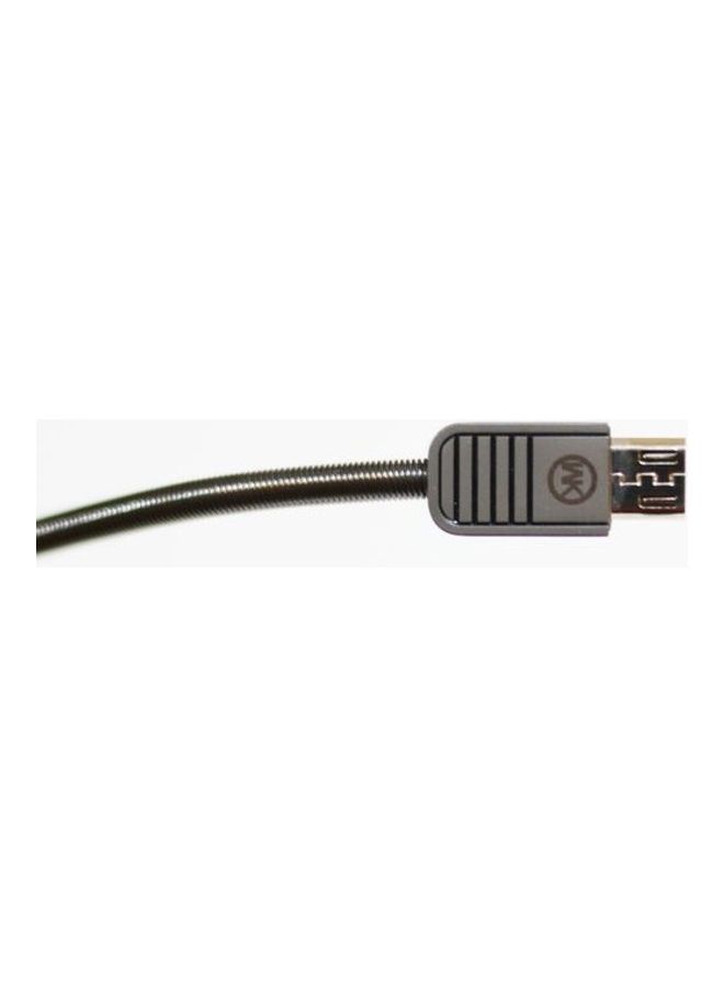 دابيلو كيه ديزاين كابل للشحن والبيانات بقابس مايكرو USB رمادي/أسود - Image 4