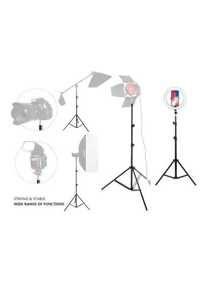 Tripod Stand For Ring Light & Lighting Fixtures - 210 CM Black  - Image 2
